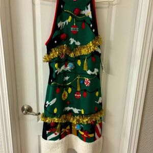 NWT Ladies No Boundaries Christmas Sweater Dress Size Large 11, 12, 13